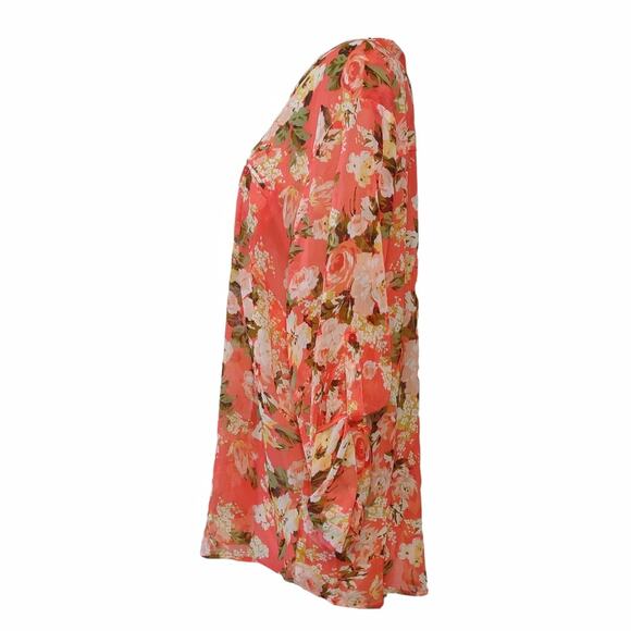KUT FROM THE KLOTH Coral Floral Blouse Top Plus Size 2X Summertime Loose Comfy - Picture 6 of 13
